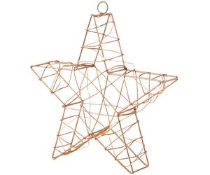 Poinsettia cuivre décoration de Noël étoile grillage étoile de l'Avent salon, métal, piles, 15x LED, LxlxH 26x5x25 cm