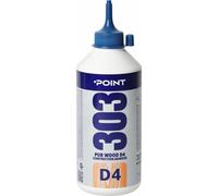 Point 303 Colle à bois D4 extra forte et imperméable - Colle à bois à base de polyuréthane pour tous les types de bois - Colle polyuréthane pour l'intérieur et l'extérieur 750 g