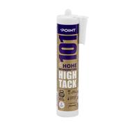 POINT HIGH TACK Colle de montage pour éléments de construction très lourds Colle hybride MS Polymère Colle hybride pour intérieur et extérieur Imperméable Haute élasticité 290 ml (1 cartouche, Blanc)