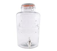 Point-Virgule Distributeur de Boisson en Verre avec Robinet, pour l'eau et des Cocktails, Meuble Bar, 8L