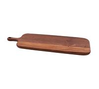 Point-Virgule Planche à découper en bois de noyer, avec manche, parfaite pour servir des apéritifs et du fromage, bois long, 37 x 16,5 cm