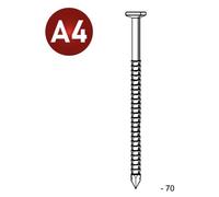Pointe Annelée en Vrac Tête Plate (Tp) Inox A4 - 31/34x70 mm - 5 kg - D-Work