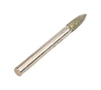 Pointe de meulage en émeri galvanisé de 6 mm pour perceuse rotative, foret diamant conique pour métal, bois, céramique, verre, pierre de sculpture et de polissage (6 x 6)