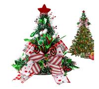 Pointe De Sapin De Noël, Chapeau Haut Vert Avec Jolie Étoile Et Nœud, Adorable Chapeau Noël Pour Décoration Et Coiffure, 38 Cm