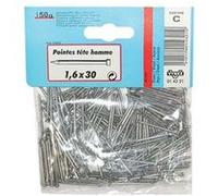 Pointes acier VYNEX Tête homme 1,2 x 20 mm 130 g pour bois Argent / métallique