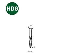 Pointes en rouleaux 16° Coils S 25x25 annelé galva HDG - Boite de 3000 pièces - 16S25256