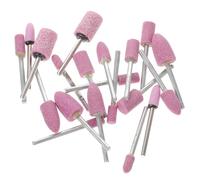 Pointes Montées Rose 20 Pièces en Pierre Abrasive | Pierre Naturelle et Métal, Compatible Outils Rotatifs, Meulage, Nettoyage et Restauration, Usage Atelier