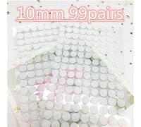 Points autocollants ruban de fixation adhésif 10/15/20/25/30mm Transparent noir blanc colle forte point autocollant étanche crochet boucle ruban ( Color : 10mm white 99pairs , Size : Loop and hook )