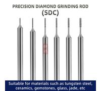Points internes SDC pour meulage de diamant de précision, tige de 3mm, acier au tungstène, céramique, verre saphir, 150, 200/400 #, le plus récent 0.5mm-400 Grit