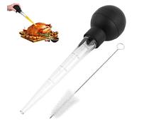 Poire à dinde, seringue d'injecteur alimentaire, poire de cuisine avec brosse de nettoyage, idéal pour badigeonner la viande, les liquides chauds, la sauce, le barbecue, la rôtisserie, les accessoires