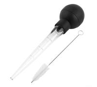 Poire à Jus Professionnelle en Silicone - Injecteur de Marinade pour Dinde et BBQ - Résistant à la Chaleur avec Brosse de Nettoyage - 28ml