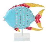 Poisson Déco sur Pied en Bois Motif Pois Multicolore 37cm Multicolore G
