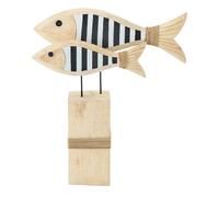 Poissons Déco sur Pied Rayé 45cm Naturel & Noir