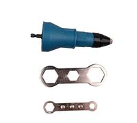 POIU Pistolet à rivets Accessoire pour rivets aveugles Adaptateur pour perceuse à rivets, appareil à rivets pour visseuse et perceuse (Bleu), 16 x 5,8 cm