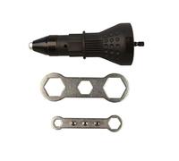 POIU Pistolet à rivets Accessoire pour rivets aveugles Adaptateur pour perceuse à rivets Outil à rivets pour visseuse et perceuse (Noir), 16 x 5,8 cm
