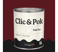 POK Peinture Fer Antirouille - Métal Extérieur Intérieur, Satinée, Protection Rouille - 1L - RAL 3005 Rouge vin