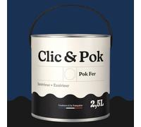 POK Peinture Fer Antirouille - Métal Extérieur Intérieur, Satinée, Protection Rouille - 2,5L - RAL 5013 Bleu cobalt
