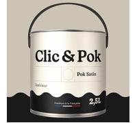 POK SATIN Peinture Mur Plafond - Intérieure Satinée, Lessivable, Multisupport - Beige - 2,5L
