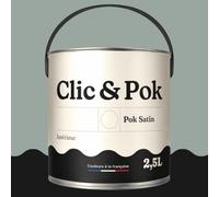 POK SATIN Peinture Mur Plafond - Intérieure Satinée, Lessivable, Multisupport - Eléphant 25m² - 2,5L