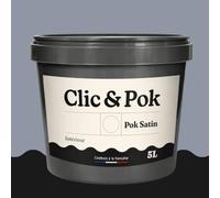 POK SATIN Peinture Mur Plafond - Intérieure Satinée, Lessivable, Multisupport - Gris Violine 50m² - 5L