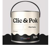 POK SATIN Peinture Mur Plafond - Intérieure Satinée, Lessivable, Multisupport - Lait de Rose - 2,5L