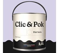 POK SATIN Peinture Mur Plafond - Intérieure Satinée, Lessivable, Multisupport - Mauve pastel 25m² - 2,5L