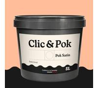 POK SATIN Peinture Mur Plafond - Intérieure Satinée, Lessivable, Multisupport - Saumon clair 50m² - 5L