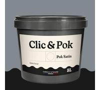 POK SATIN Peinture Mur Plafond - Intérieure Satinée, Lessivable, Multisupport - Télégris 50m² - 5L