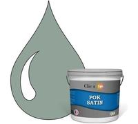 POK SATIN Peinture Mur Plafond - Intérieure Satinée, Lessivable, Multisupport - Vert Ancien - 2,5L