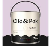 POK SATIN Peinture Mur Plafond - Intérieure Satinée, Lessivable, Multisupport - Violet rosé 25m² - 2,5L
