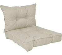 POKAR Coussin d'assise Lounge Coussin d'assise pour chaise, Couleur:Beige, Taille:Set de 2 (70x70 + 70x40)