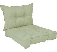 POKAR Coussin d'assise Lounge Coussin d'assise pour chaise, Couleur:Vert, Taille:Set de 2 (70x70 + 70x40)
