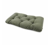 POKAR Coussin d'Assise pour Palette 120x60x12 cm en Velours Côtelé | Coussin Matelassé pour Salon de Jardin Extérieur | Coussin de Canapé de Jardin | Certifié Oeko-Tex | Fabriqué en UE | Kaki