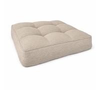 POKAR Coussin de Jardin d'Assise 40x40x10 cm en Velours Côtelé Corduroy | Galette de Chaise pour Fauteuil Rotin et Salon de Jardin | Intérieur et Extérieur | Oeko-Tex | Made in EU | Ivoire