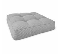 POKAR Coussin de Jardin d'Assise 70x70x10 cm en Velours Côtelé Corduroy | Galette de Chaise pour Fauteuil Rotin et Salon de Jardin | Intérieur et Extérieur | Oeko-Tex | Made in EU | Gris