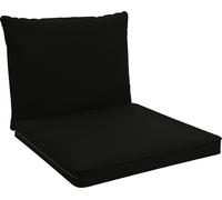 POKAR Coussin de salon Coussin d'assise, Couleur:Noir, Taille:Set de 2 (70x70 + 70x40)