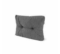 POKAR Coussin Latéral pour Palette 60x40x12 cm en Velours Côtelé | Coussin Matelassé pour Salon de Jardin | Dossier d'angle pour Canapé d'Extérieur | Certifié Oeko-Tex | Fabriqué en UE | Gris foncé