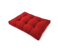 POKAR Coussin Matelassé pour Palettes Euro - 1x Assise 120cm x 80cm x 12cm, en Mousse formée à Froid, très Confortable, Canapé de Jardin, Intérieur et Extérieur, sans Palette, Rouge