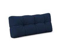 POKAR Coussin Matelassé pour Palettes Euro - 1x Dossier 120cm x 40cm x 12cm, en Mousse formée à Froid, très Confortable, Canapé de Jardin, Intérieur et Extérieur, sans Palette, Bleu foncé