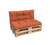 POKAR Coussin pour palette avec belle surpiqûre Garniture canapé-palette, Taille:Set coussin d'assise 120x80 + coussin de dossier 120x40, Couleur:Orange