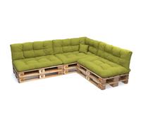 POKAR Coussin pour palette avec joli piquage Garniture canapé-palette, Taille:Set de 8, Couleur:Lime