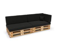 POKAR Coussin pour palette Coussins de palette avec housse amovible Canapé de palette, Taille:Lot de 6, Couleur:Noir