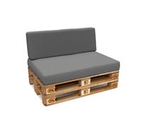 POKAR Coussin pour palette Coussins de palette avec housse amovible Canapé de palette, Taille:Set coussin d'assise 120x80 + coussin de dossier 120x40, Couleur:Gris - Imperméable