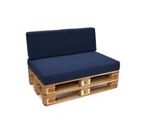 POKAR Coussin pour palette Coussins de palette avec housse amovible Canapé de palette, Taille:Set coussin d'assise 120x80 + coussin de dossier 120x40, Couleur:Bleu foncé