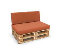 POKAR Coussin pour palette Coussins de palette avec housse amovible Canapé de palette, Taille:Set coussin d'assise 120x80 + coussin de dossier 120x40, Couleur:Orange