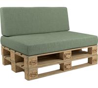 POKAR Coussin pour palette Coussins de palette avec housse amovible Canapé de palette, Taille:Set coussin d'assise 120x80 + coussin de dossier 120x40, Couleur:Vert