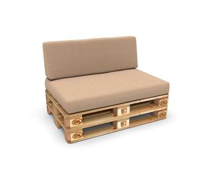 POKAR Coussin pour palette Coussins de palette avec housse amovible Canapé de palette, Taille:Set coussin d'assise 120x80 + coussin de dossier 120x40, Couleur:Beige