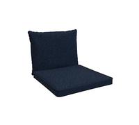 POKAR Coussins de Jardin Extérieur Coussin Chaise Galette de Chaise, 1 Lot de 2 (1x Coussin d'assise 50x50x5 cm + 1x Coussin Dossier 50x40x15 cm), Bleu Foncé