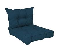 POKAR Coussins de Jardin Extérieur Coussin Chaise Galette de Chaise, 1 Lot de 2 (1x Coussin d'assise 60x60x10 cm + 1x Coussin Dossier 60x40x10 cm), Vert Foncé