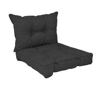 POKAR Coussins de Jardin Extérieur Coussin Chaise Galette de Chaise, 1 Lot de 2 (1x Coussin d'assise 70x70x10 cm + 1x Coussin Dossier 70x40x10 cm), Anthracite